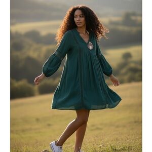 Knox Rose Teal Crochet Detail Dress